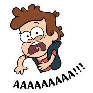 😳 e50fafb3 AAAAAAAA!!! cartoon, expression, scared, screaming, running, alarmed, frightened telegram sticker