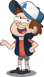 😕 0efbfbc6 Dipper Pines Gravity Falls cartoon, dipper pines, gravity falls, character, animated whatsapp sticker