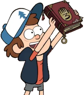 📚 2fffce8b Dipper Pines Gravity Falls cartoon, book, Dipper Pines, Gravity Falls, mystery, adventure whatsapp sticker