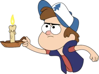 🔅 701283ed Dipper Pines Gravity Falls Dipper Pines, Gravity Falls, cartoon, candle, animated whatsapp sticker