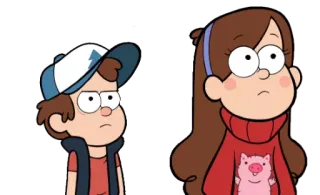 🌠 95372ab0 Dipper Pines, Mabel Pines Gravity Falls cartoon, animated, character, sibling, disney, gravity falls whatsapp sticker