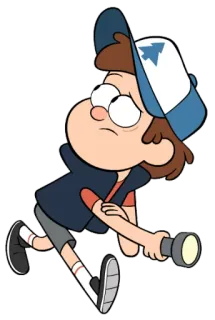 🔦 d53ecff8 Dipper Pines Gravity Falls cartoon, character, dipper pines, gravity falls, flashlight whatsapp sticker