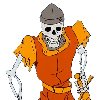 💀 1ff5a8c6 骷髅, 战士, 盔甲, 剑, 幻想, 卡通 telegram sticker