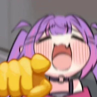 🫵 15545173 อนิเมะ, การ์ตูน, ชี้, อัศเจรีย์, ตื่นเต้น, ผมสีม่วง, จิบิ telegram sticker