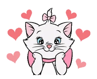 🥰 0c8dfdcb Marie The Aristocats gatto, cuore, carino, Disney, cartone animato telegram sticker