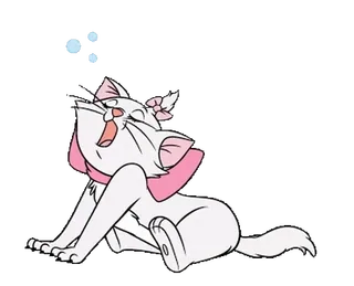 😪 265aa064 Marie The Aristocats gatto, gattino, cartone animato, Disney, gatto bianco telegram sticker