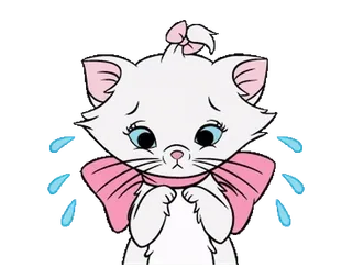 😔 6f876dfb Marie The Aristocats gatto, cartoni animati, disney, piangere, triste telegram sticker