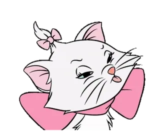 😛 e4541c4d Marie The Aristocats gatto, gattino, Disney, cartone animato telegram sticker