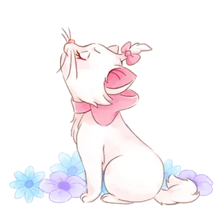 😒 019aa3e7 Marie The Aristocats 猫, 小猫, 迪士尼, 卡通, 猫儿历险记, 可爱, 玛丽 telegram sticker