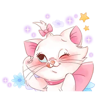☺️ 30966051 Marie The Aristocats 猫, 猫儿历险记, 迪士尼, 可爱, 小猫, 玛丽 telegram sticker