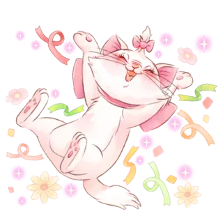 😍 ec6c8cfa Marie The Aristocats 卡通, 猫, 粉色, 蝴蝶结, 可爱, 玛丽, 迪士尼, 猫儿历险记 telegram sticker
