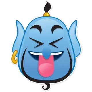 😝 0bffd0a6 Emoji, Thần đèn, Khuôn mặt, Phim hoạt hình, Hình dán, Ngớ ngẩn, Lưỡi telegram sticker