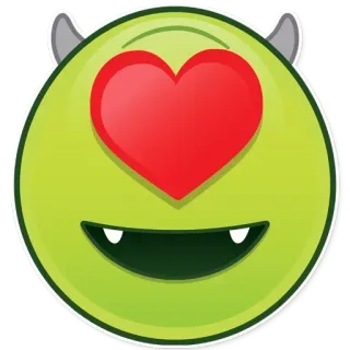 😍 2a8d7b51 Mike Wazowski Monsters, Inc. quái vật, hoạt hình, mắt, trái tim, tình yêu, dễ thương, xanh lá, nhân vật telegram sticker