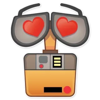 😍 7f45f248 WALL-E WALL-E, Disney, Pixar, robot, tình yêu, trái tim telegram sticker