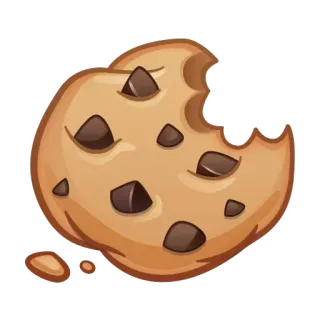 🍪 d9cf07de bánh quy, socola chip, món tráng miệng, đồ ăn, ngọt, cắn dở telegram sticker