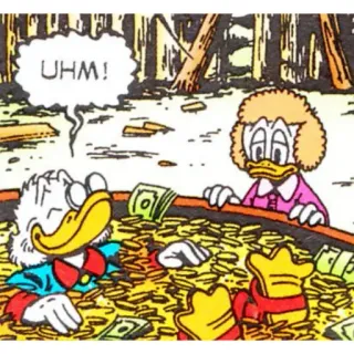 🛁 129b619e UHM! dinheiro, moedas, desenho animado, banda desenhada, pato whatsapp sticker