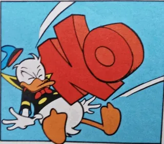 ❌ 60a6a8f5 NO Pato Donald, Desenho animado, Não, Negativo whatsapp sticker