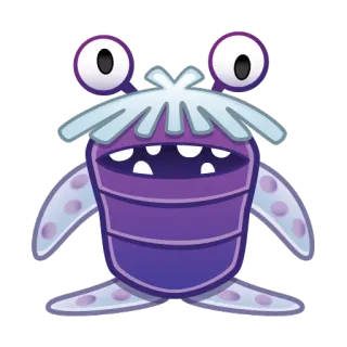 👹 2a03e56a monster, cartoon, paars, wezen, alien whatsapp sticker