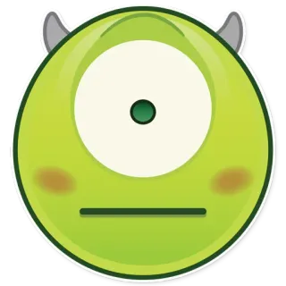 😳 50ff7ec6 Mike Wazowski Monsters, Inc. Cartoon, Monster, Oog, Groen, Personage, Schattig, Disney, Pixar whatsapp sticker