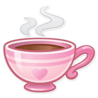 ☕ 679292ba koffie, kop, roze, hart, drank, warme drank, dampend whatsapp sticker