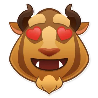 😍 800bd528 beest, monster, hartjesogen, liefde, blij, cartoon whatsapp sticker