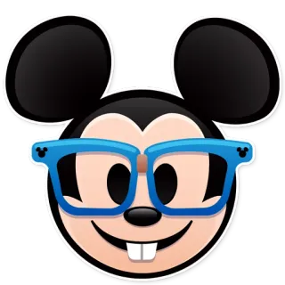 😎 9d5ca5cb Mickey Mouse mickey mouse, disney, cartoon, bril, emoji whatsapp sticker