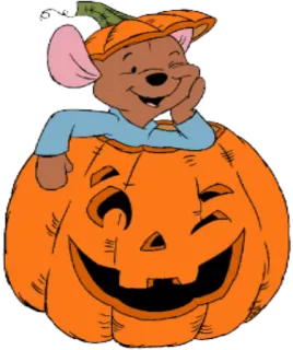 😉 3e3f6242 Roo Winnie the Pooh chuột túi, bí ngô, winnie the pooh, phim hoạt hình, halloween, disney telegram sticker