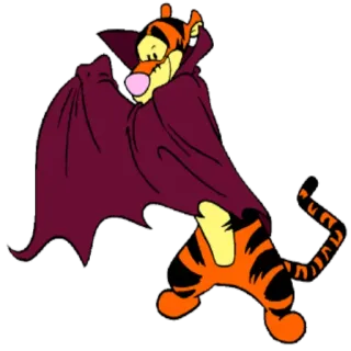 🦇 4cee5eab Tigger tigger, disney, winny the pooh, hoạt hình, nhân vật, halloween, trang phục, ma cà rồng telegram sticker