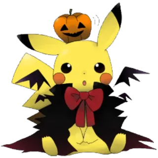 🤵 6869ef4a Pikachu Pikachu, Pokémon, Halloween, Bí ngô, Hoạt hình, Anime, Dễ thương telegram sticker