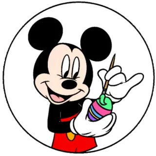 🖍 20376dfd Mickey Mouse 米老鼠, 迪士尼, 卡通, 复活节, 蛋, 绘画 telegram sticker