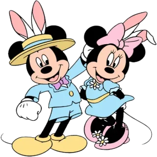 ❤️ 93ad423d Mickey Mouse 米老鼠, 米妮, 复活节, 迪士尼, 卡通, 节日 telegram sticker