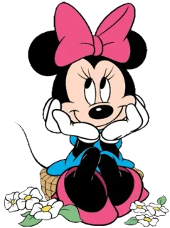 🥰 ed98a1ee Minnie Mouse 卡通, 迪士尼, 米妮, 老鼠, 角色, 可爱 telegram sticker