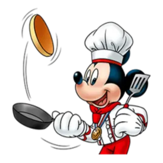 🥞 105710be Mickey Mouse Mickey Maus, Disney, Koch, Pfannkuchen, Kochen, Cartoon telegram sticker