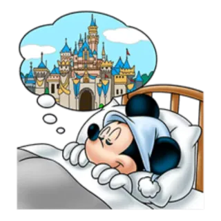😴 1d47ba8c Mickey Mouse Micky Maus, Schlaf, Traum, Disney, Schloss telegram sticker