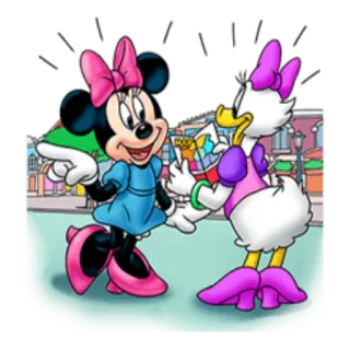 👈 440b229c Minnie Mouse Minnie Maus, Daisy Duck, Cartoon, Disney, Freundschaft telegram sticker