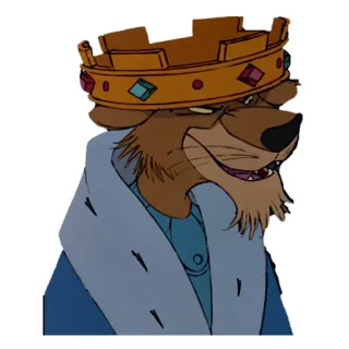 🤴 87c321fa Prince John Robin Hood ディズニー, アニメ, ジョン王子, 王, 王冠, ロビンフッド telegram sticker
