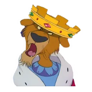 🦁 cb7a3364 Prince John Robin Hood 王子, 王冠, ライオン, 漫画, ディズニー telegram sticker
