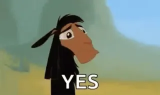 😭 370eb1fa Kuzco The Emperor's New Groove YES Kuzco, Keizer Kuzco, Disney, Ja, Animatie, Lama telegram sticker