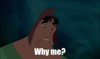 😭 cd361a58 Why me? teleurgesteld, verdrietig, vraag, uitdrukking telegram sticker