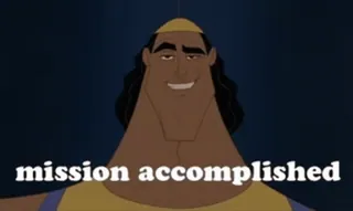 👍 e4223925 Kronk The Emperor's New Groove mission accomplished Cartoon, Film, Disney, Succes, Prestatie, Animatie telegram sticker
