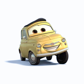 😄 a18115ae Luigi Cars cartoon, car, animated, character, Luigi telegram sticker