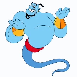 😆 e2c83c80 Genie Aladdin disney, genie, aladdin, cartoon, magic, character telegram sticker