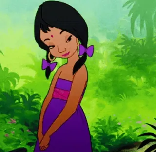 😌 520a622d Shanti The Jungle Book ดิสนีย์, ป่า, เด็กผู้หญิง, การ์ตูน, อนิเมชั่น telegram sticker
