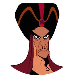 😐 1fac29af Jafar Aladdin villano, Disney, dibujos animados, malvado, hechicero, Jafar, Aladdin whatsapp sticker
