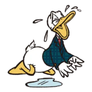 😭 4c7d18a3 Donald Duck cartoon, duck, disney, character, stressed, sweat, worried telegram sticker