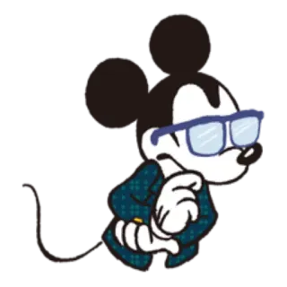 😎 639f1b93 Mickey Mouse mickey mouse, cartoon, disney, character, glasses, suit telegram sticker