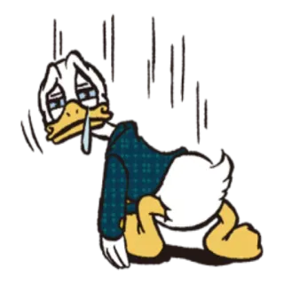 😥 d55d3442 Donald Duck cartoon, sad, crying, tear, disney, duck, donald duck telegram sticker