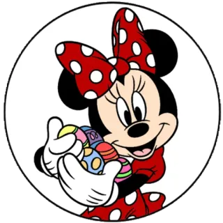 🥚 1201fb88 Minnie Mouse hoạt hình, Minnie Mouse, Disney, nhân vật, trứng Phục Sinh, chấm bi telegram sticker