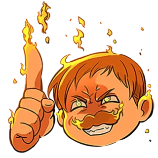 ☝️ 65c5b5bb 生气, 卡通, 火, 指, 冒犯性手势, 卡通人物 telegram sticker