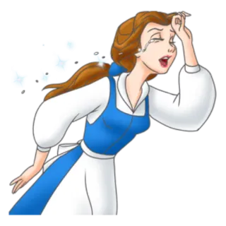 😭 187af3a7 Belle disney, принцесса, мультфильм, плач, анимация telegram sticker